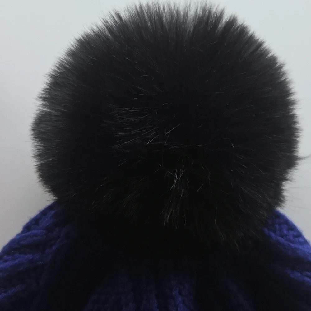 Calving Klein faux- fur Pompom Beanie NWT